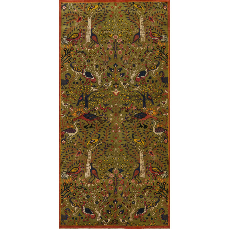 Tapis vert fait à la main animaux 8 pi x 16 pi