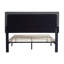 Grand lit plateforme tapissier avec tête de lit capitonnée en lin, lattes en bois, sans sommier, assemblage facile et moderne, gris foncé-599000730-599000731