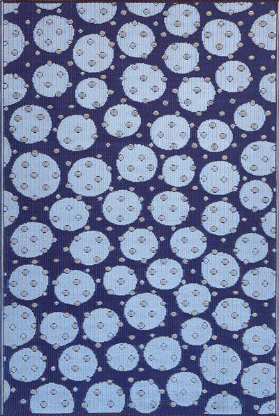 Tapis d'extérieur double 4 pi x 6 pi, bleu, Rectangle 4pi x 6 pi