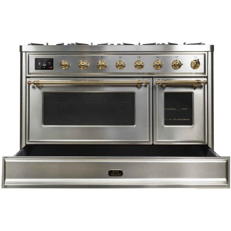 Majestic II 48" 5.02 cu. ft. Freestanding Dual Fuel Range with Griddle, Stainless Steel/Bronze, Natural Gas