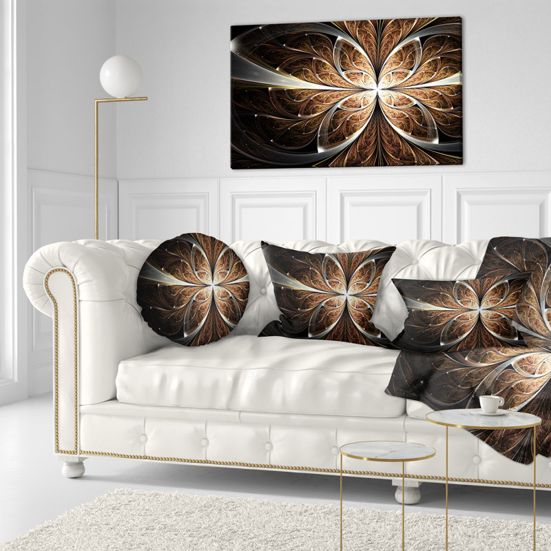 Coussin lombaire à fleur fractale floral