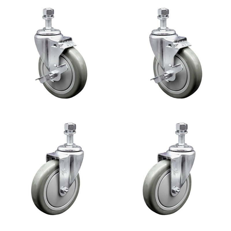 Ensemble de roulettes de rechange avec freins Advance Tabco - SCC, Gris
