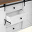 Armoire de rangement avec portes de grange coulissantes et 4 tiroirs-377062071