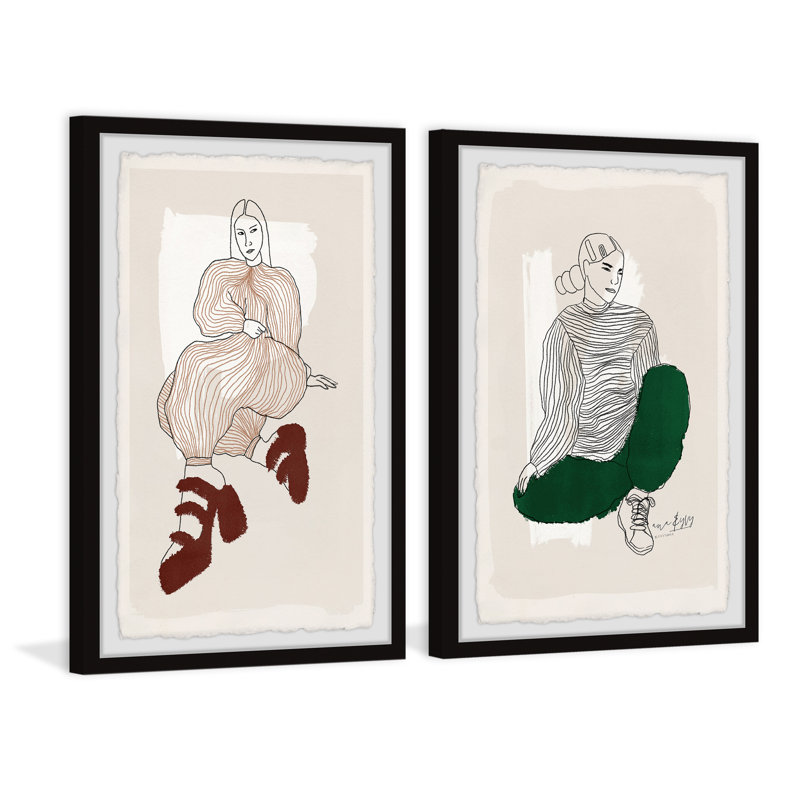 Abderahmane Never Look Back by Marmont Hill - 2 Piece Single Picture Frame Painting Set, 61cm H x 82cm W x 3.81cm D