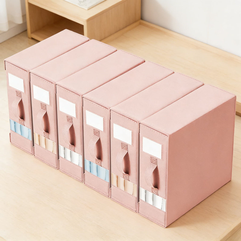 Foldable Bed Sheet Organizer And Storage Box Set - Closet And Under Bed Linen Holder For Sheets, Blankets, And Towels With Clear Window And Label Slot