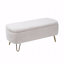 Banc de rangement en fausse fourrure avec pieds en métal doré, repose-pieds de bout de lit multifonctionnel-489582301