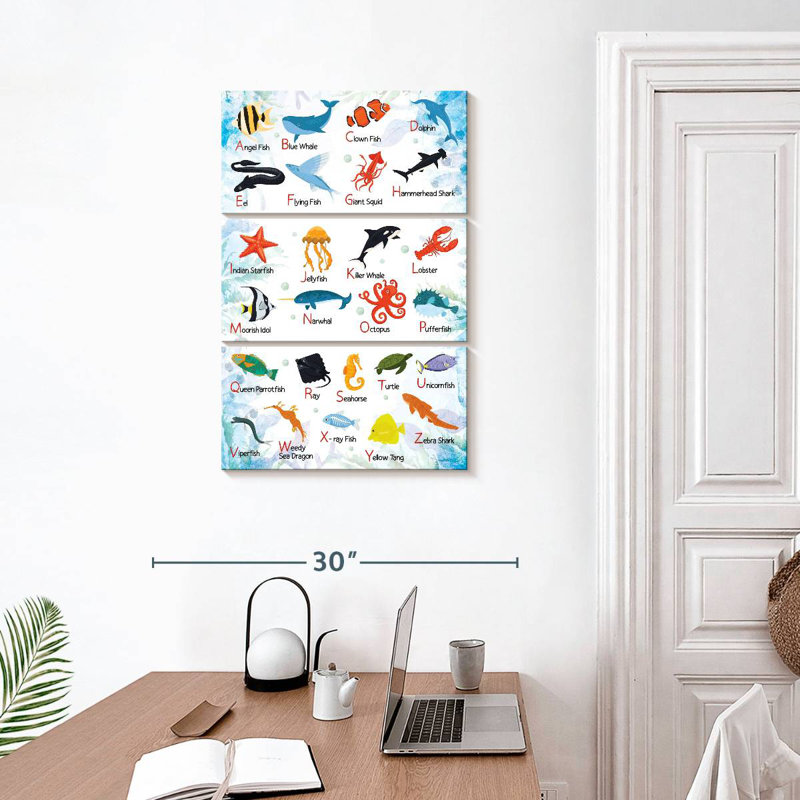 Carte de l'alphabet Sea Life, H 32 po x l 20 po