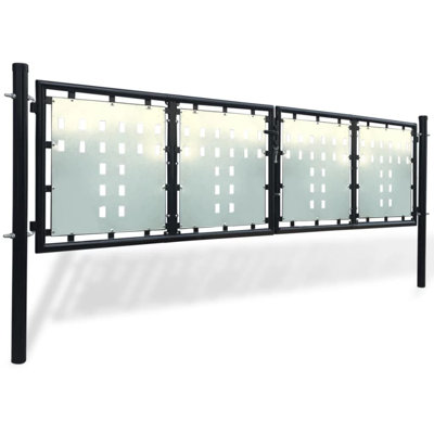 Crabtree Metal Door Fence Garden Mesh Gate with Lock Patio Fencing Terrace