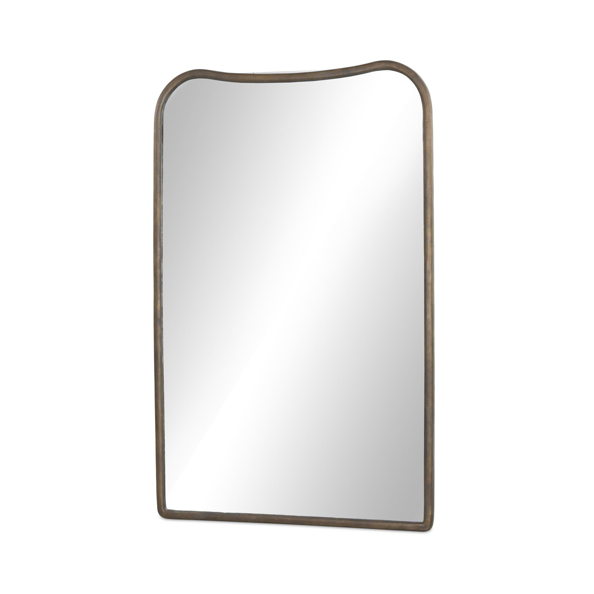 Patz Floor Mirror, Antiqued Brass
