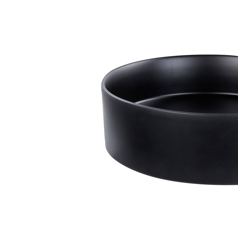 Latitude Run Avamay 16mm L x 16mm W Ceramic Oval Sink, Black