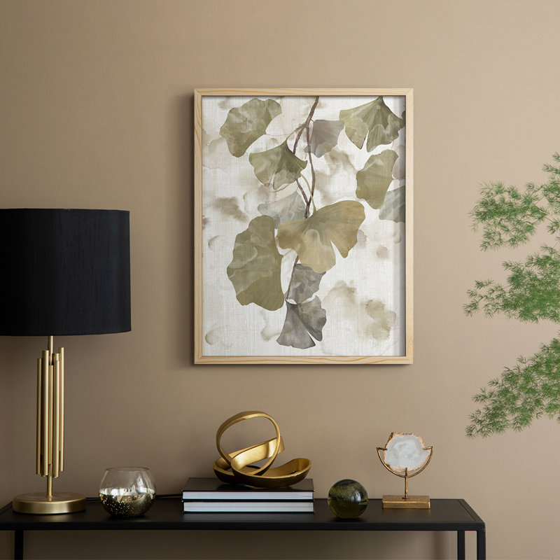 Ginkgo Accent I, reproduction encadrée - bois massif, Naturel, H 30 po x l 24 po