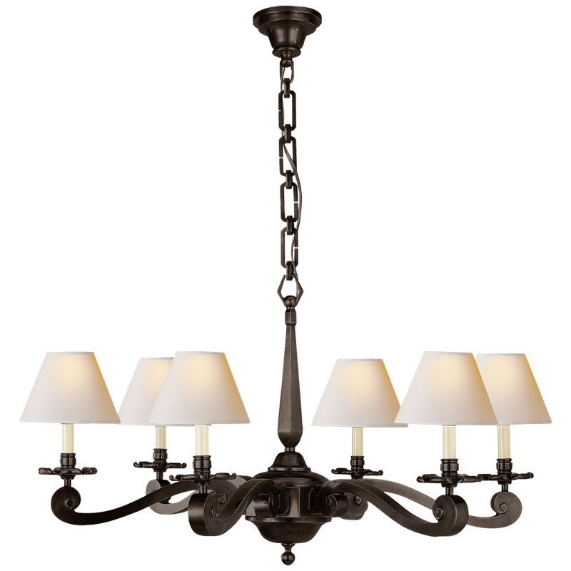 Alexa Hampton Myrna Chandelier, Gun Metal, Fabric
