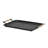 Syla Black Metal Tray with Wicker Wrapped Handles-467806813