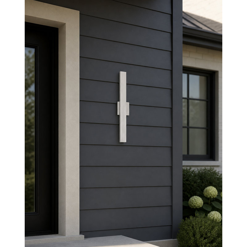 Chesnet-Outdoor Wall Mount, 24" H x 4.5" W x 2.75" D, Satin Aluminum