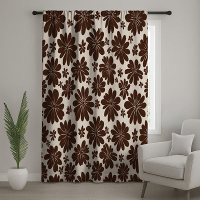 Rideaux à motif floral et voilages à motif floral - 1 panneau