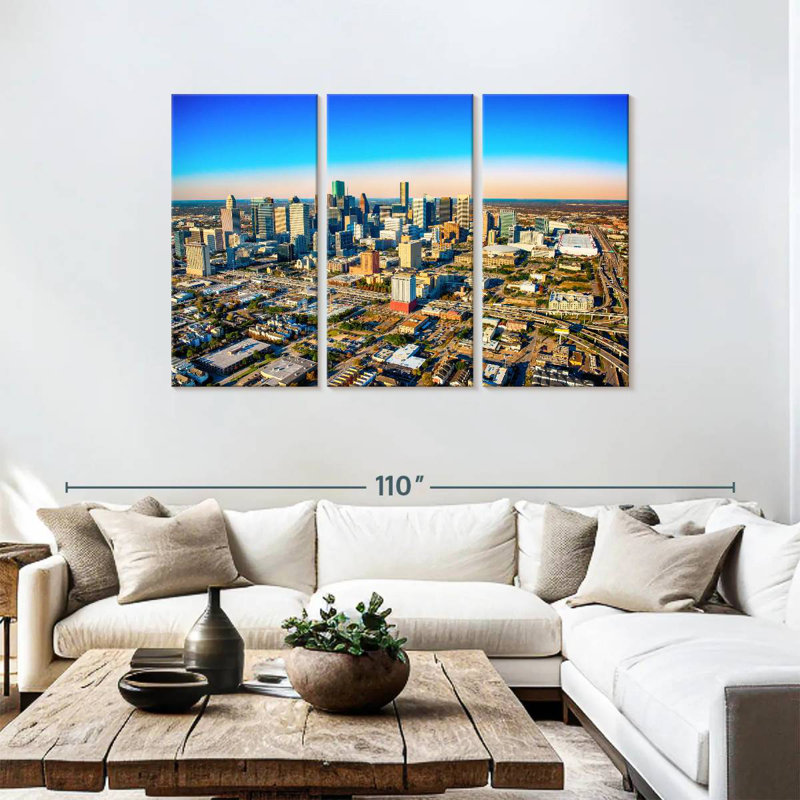 Vue du paysage urbain de Houston, H 48 po x l 74 po