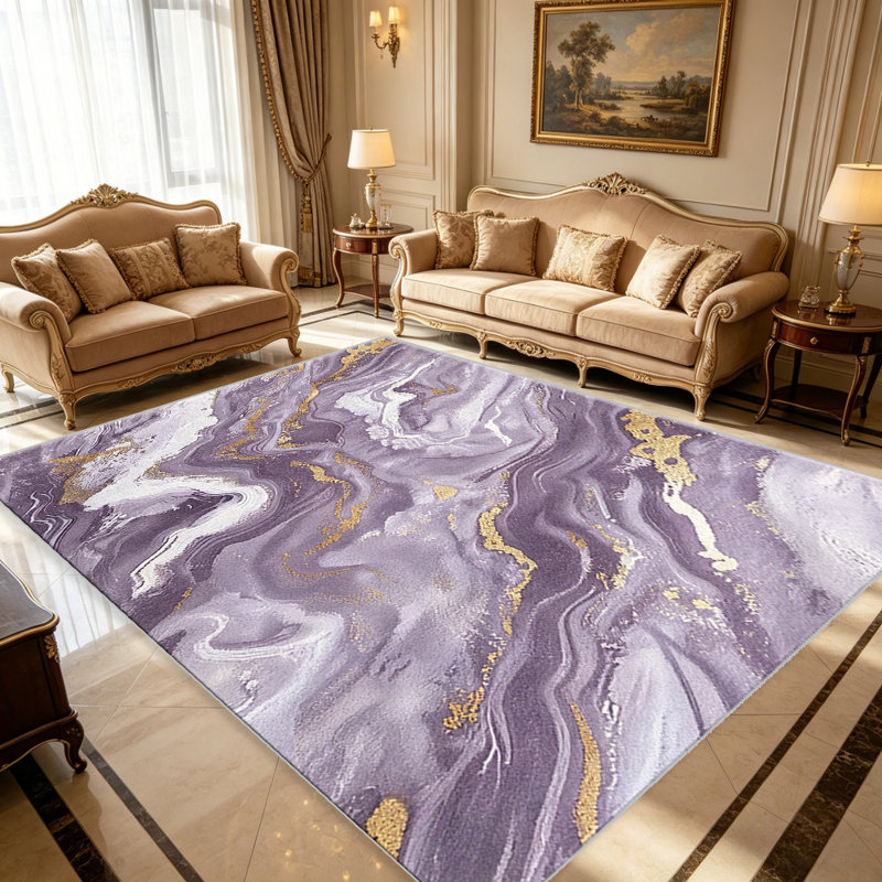 Lavender Gold   area rugs for Living Room, Soft and Comfortable, Suitable for all seasons, easy to maintain, machine washable Indoor floor mat, Under Table Farmhouse suitable for Bedroom, Dining Room, Study,  Balcony, Home Decor Patio