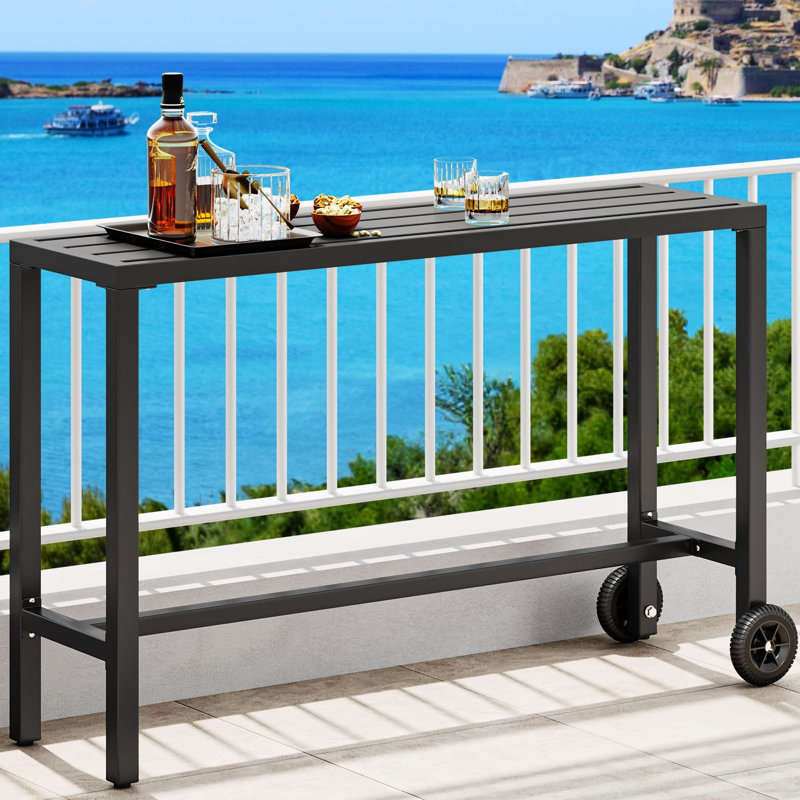 Table de bar d'extérieur 55 ", Noir