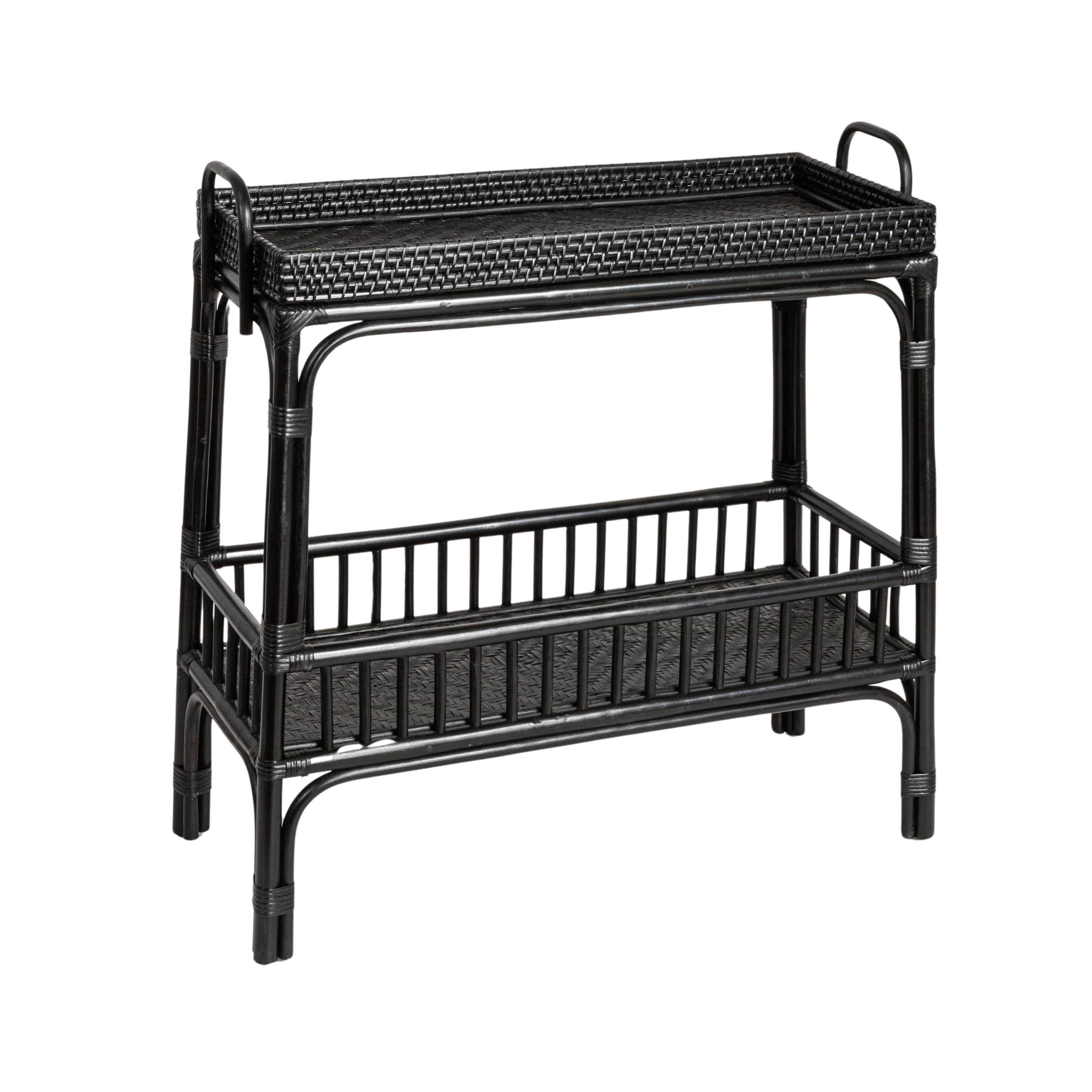 Rowena Interiors Lily Rattan and Bamboo Console Table with Shelf ...