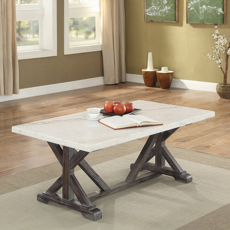 Table basse Coshointon en blanc et espresso vieilli