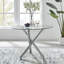 Seline Modern Round Dining Table Set in Glass and Chrome with 2 Luxury Velvet Leather Chairs-1558900809