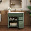 Bathroom Vanity with Sink and Metal Handles-1048449671
