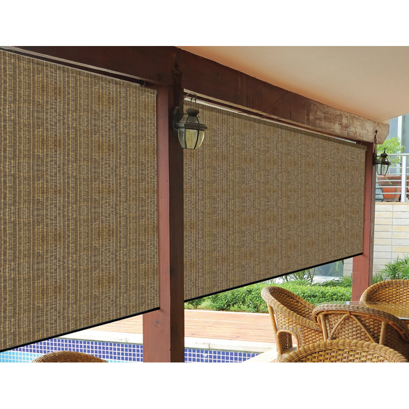 Store à enroulement d'extérieur transparent, l 72 po x L 96 po, Noyer