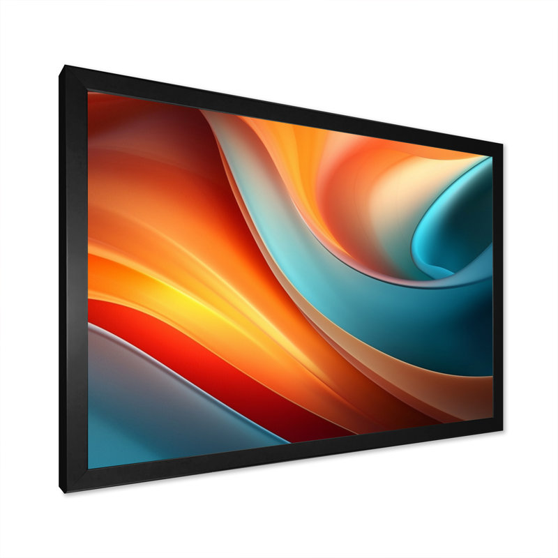 Orange, bleu, courants spectraux, Cadre photo noir simple, H 12 po x l 20 po x P 1 po