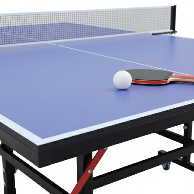 Ensemble de table de ping-pong pliable et portable de 8 pieds de taille moyenne pour jeux d'intérieur avec filet, 2 raquettes et 3 balles