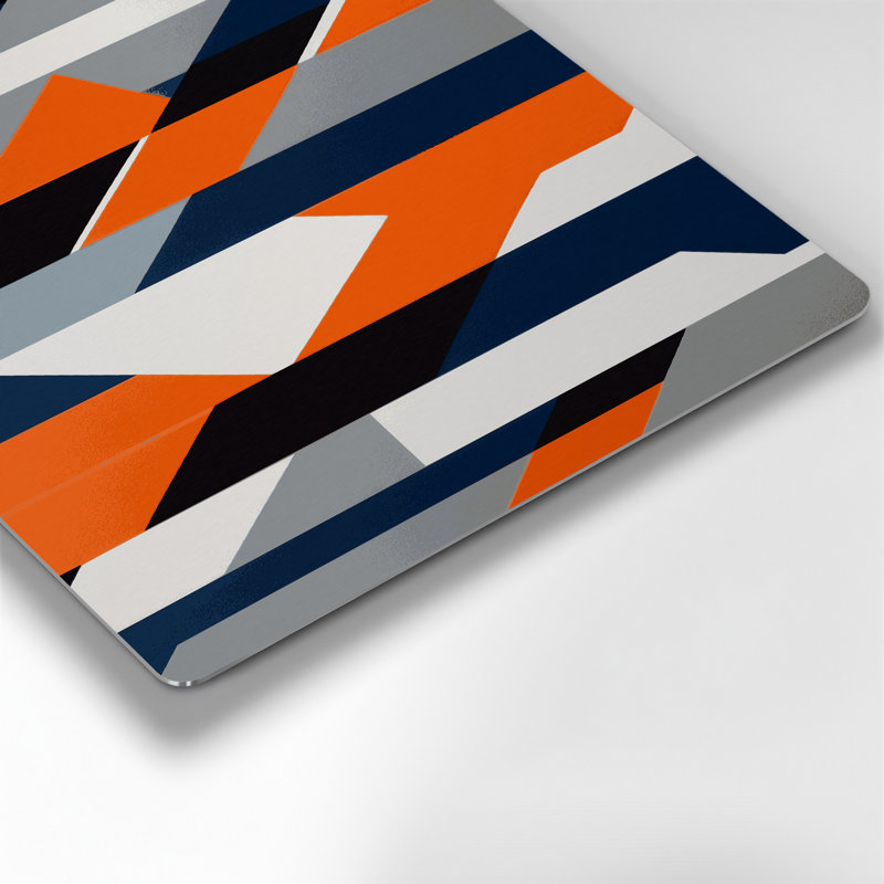 «Geometric Abstraction 14», art mural gris en métal, H 12 po x l 12 po