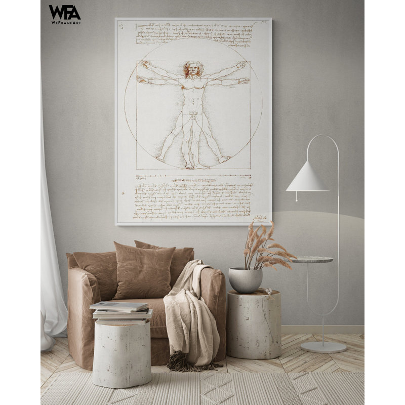 Affiche de Vitruvian, H 32 po x l 24 po, Reproduction encadrée sans passe-partout, Blanc