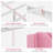 Full-Size Led Bed Frame With 3 Extra-Large Storage Drawers, Padded Storage Headboard With Power Outlet, Velvet Princess Castle Platform Bed, Sturdy Metal Frame, Pink-837534879-837534872