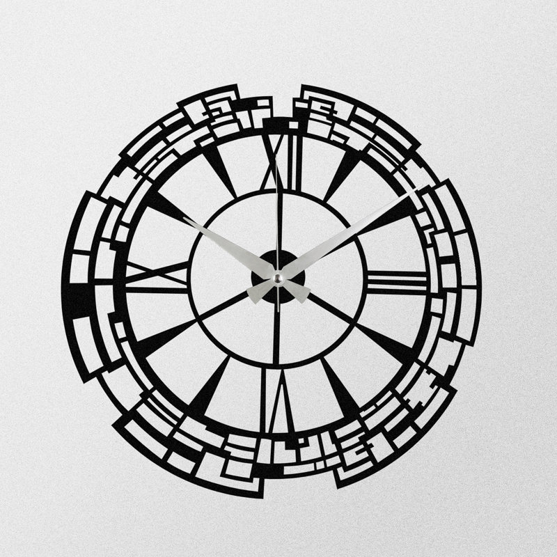 Horloge murale élégante en métal 18,9 po x 18,9 po | Fabrication 100% métal, épaisseur: 0,05 pouce | Nécessite 1 pile AA (non incluse) | Parfait pour les décors modernes et les espaces de vie