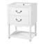 Meuble-lavabo de 24 po avec lavabo en céramique, design rétro élégant en forme de vague, deux tiroirs à fermeture en douceur et tablette ouverte pour les salles de bain modernes-1919702753
