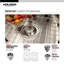 Évier de cuisine à double 50/50 cuve encastrable l 31,5 po x l 18 à 20,19 po Medallion Gourmet