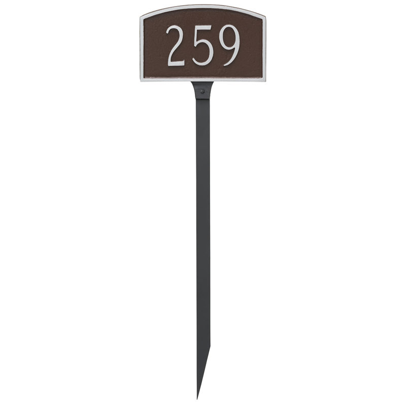 Plaque d'adresse sur 1 ligne Prestige, Blanc / argent, Oui
