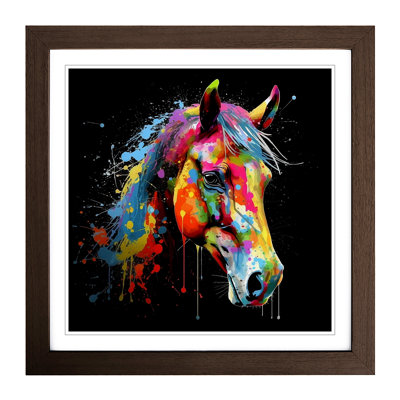 Horse Splatter Art No.1 - Framed Print
