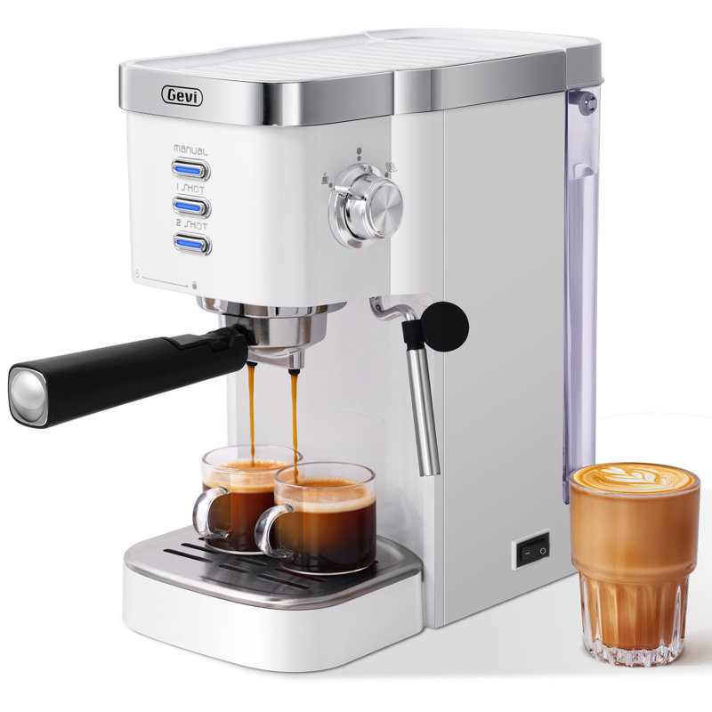 La cafetière à espresso automatique, Blanc / argenté