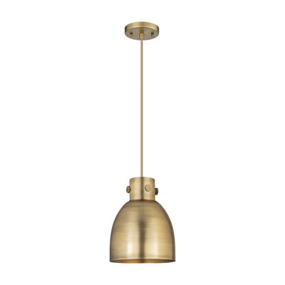 Metal Bell 1 Light Stem Hung Pendant