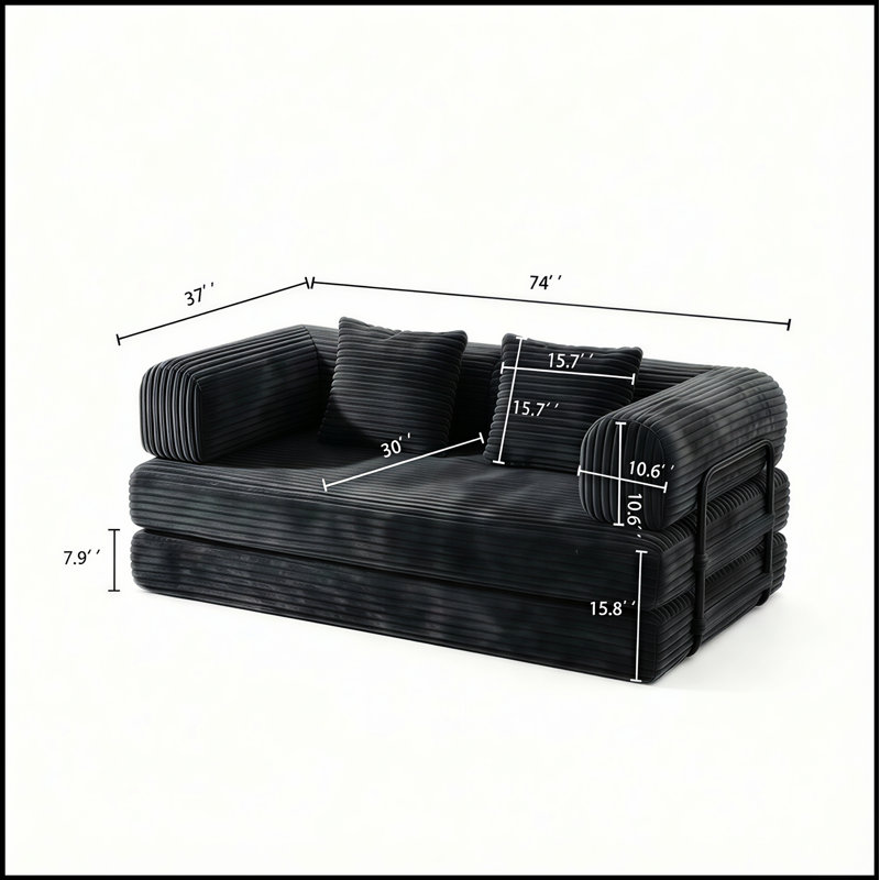 Canapé-lit Boneless Convertible Floor, Gris antique