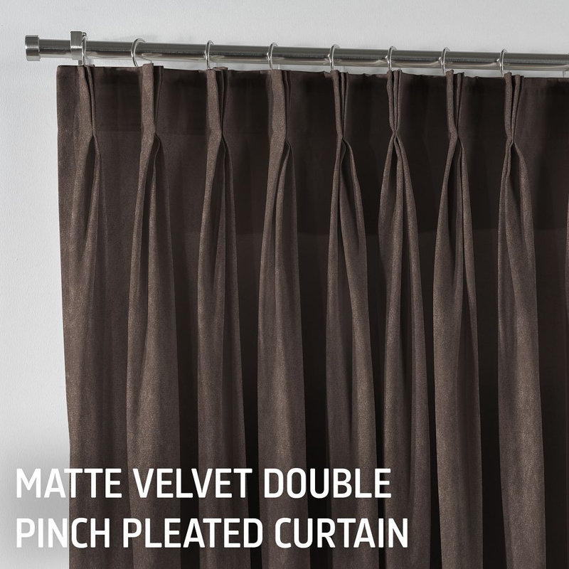 Pinch Plate Room Darkening Extra Long & Extra Wide Decorative Curtain - Single Panel_1, Pale Taupe, 190cm Width x 245cm Drop
