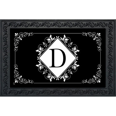 Black And White Monogram D Doormat