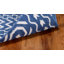 Tapis géométrique tissé à la main en laine / coton Rodgers bleu foncé / ivoire-1973195781