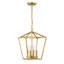 Lustre de salle à manger à 4 lumières en acier à intensité variable Allis-1659280643