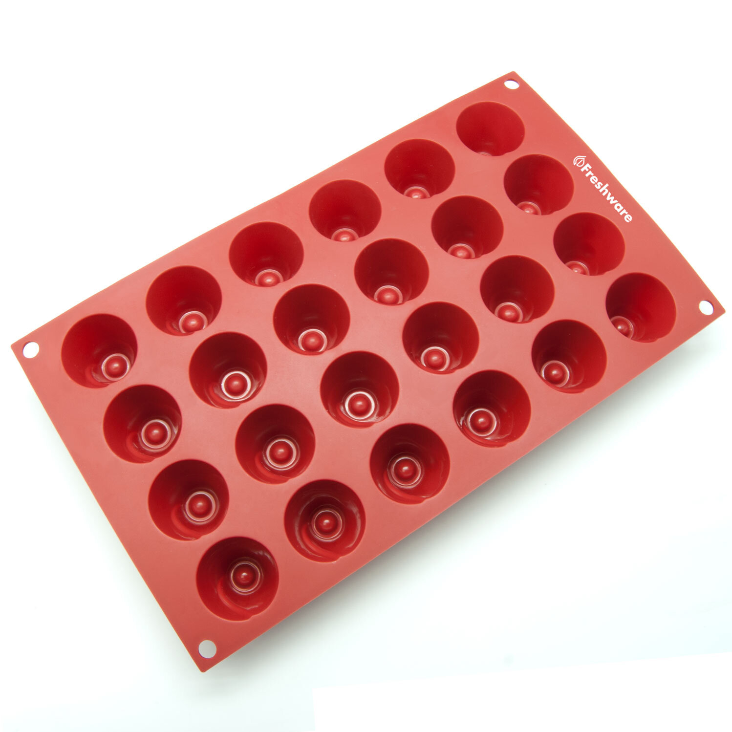 Freshware 24-Cavity Silicone Financier Mold - Red