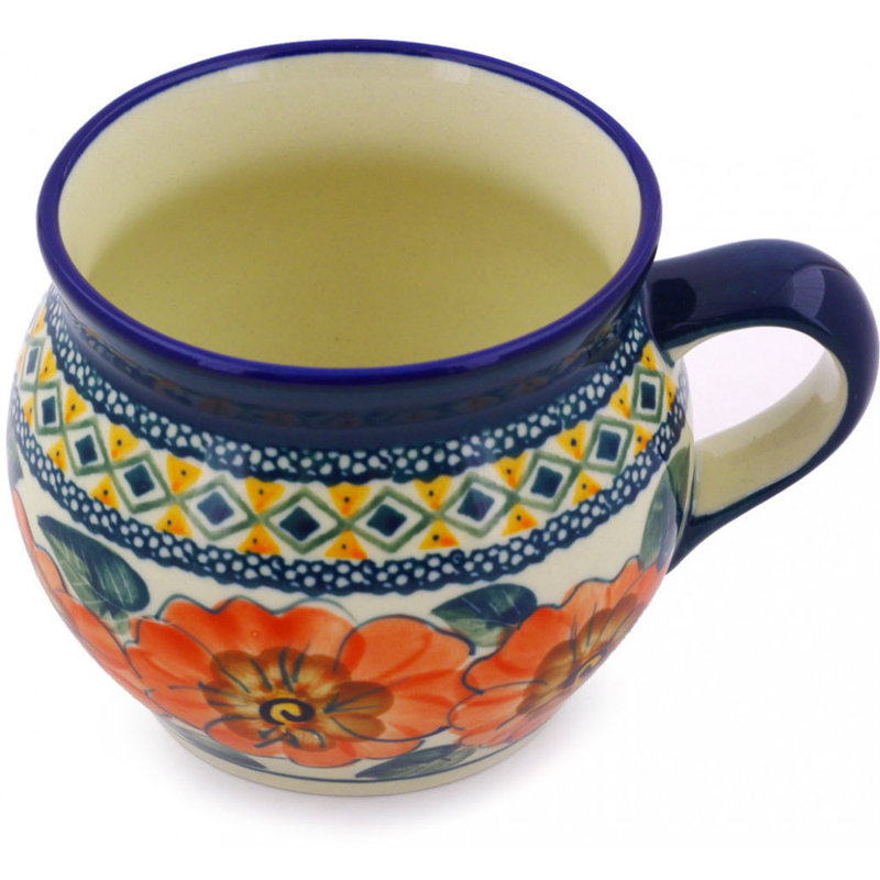 Tasse à bulles en grès poli 16 oz - Poppies, 16