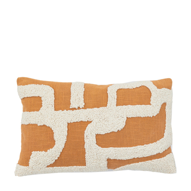 Abstract Square Cushion, Orange