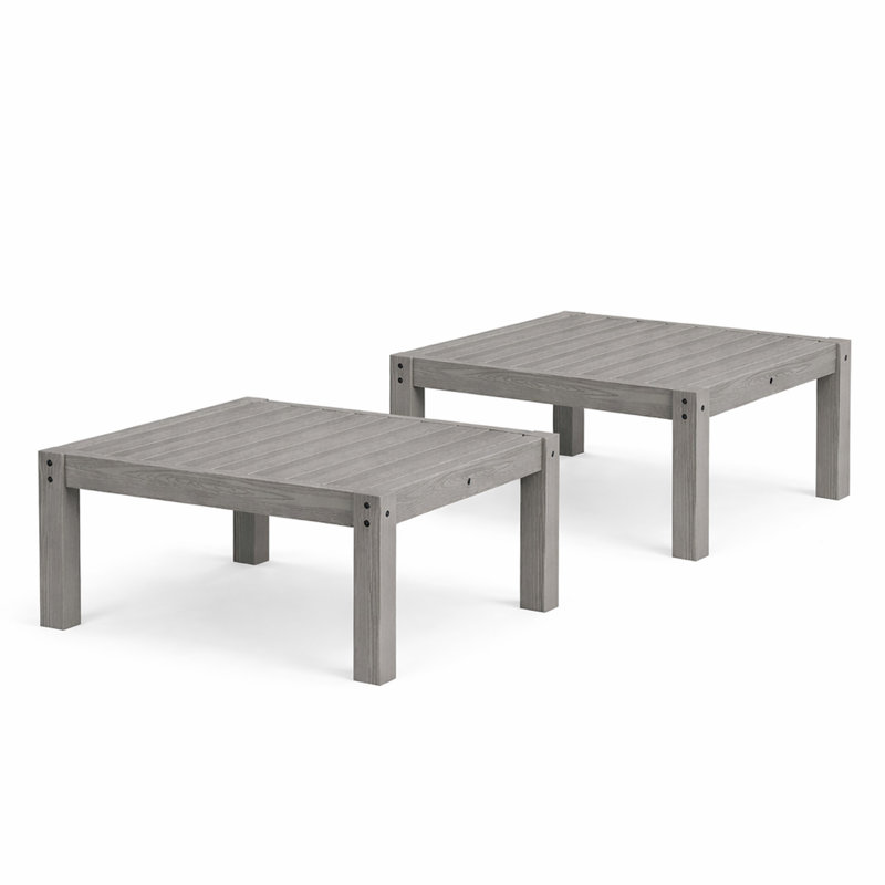 Square Outdoor Side Table , 27.4" In. W 13" In.h, Gray(Set Of 2), Gray