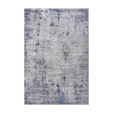 2X3 Silver /Abstract Doormat Rug