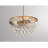 Kloie 3 - Light 13" Crystal Teardrop Brushed Champagne Silver Tiered Chandelier